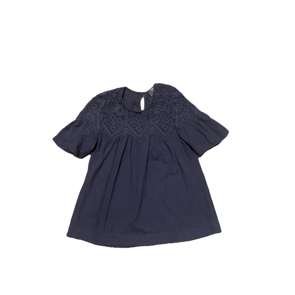 Sea New York Black Embroidered Short-Sleeve Blouse - Picture 3 of 9